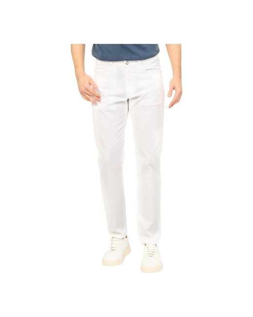 Harmont & Blaine White Slim-Fit Trousers for men