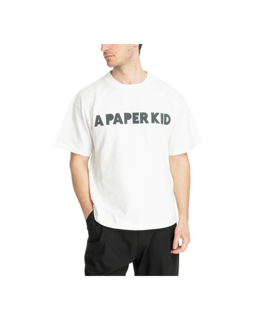 A PAPER KID Gemustertes Logo T-Shirt in White für Herren