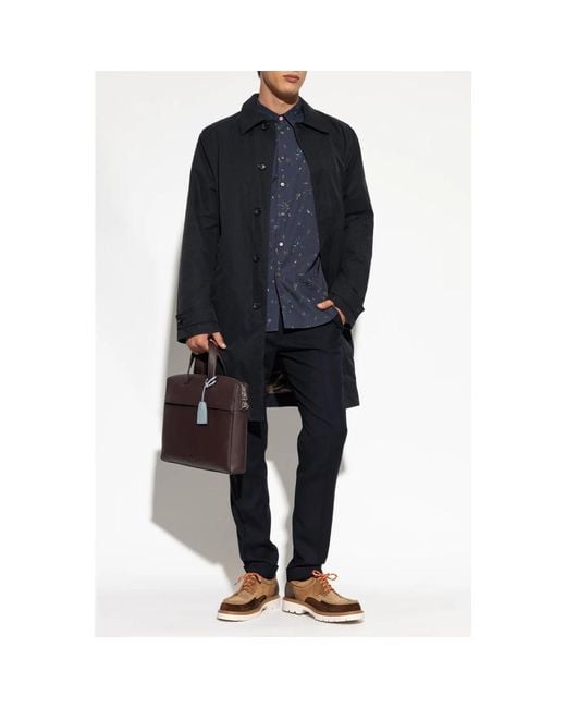 Paul Smith Printed Cotton Shirt in het Blue voor heren