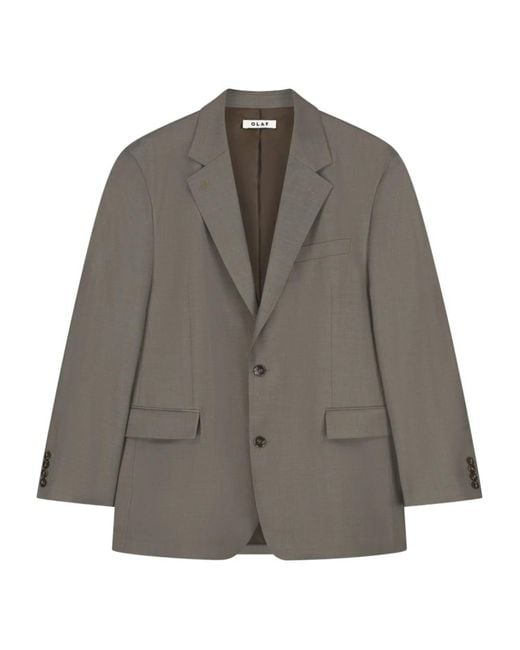 Olaf Hussein Gray Blazers for men