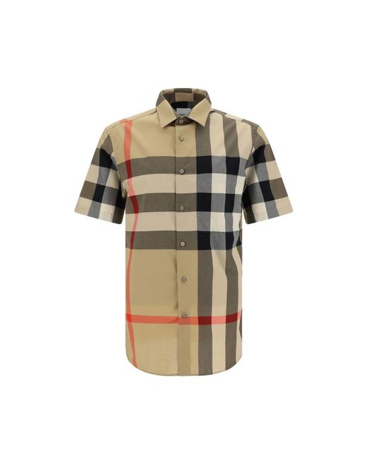 Short Sleeve Shirts di Burberry in Green da Uomo