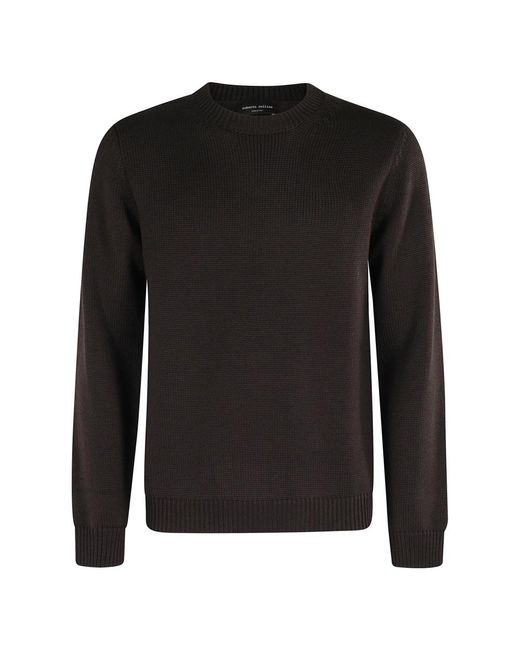 Roberto Collina Brauner Rundhalsausschnitt Langarm Pullover in Black für Herren