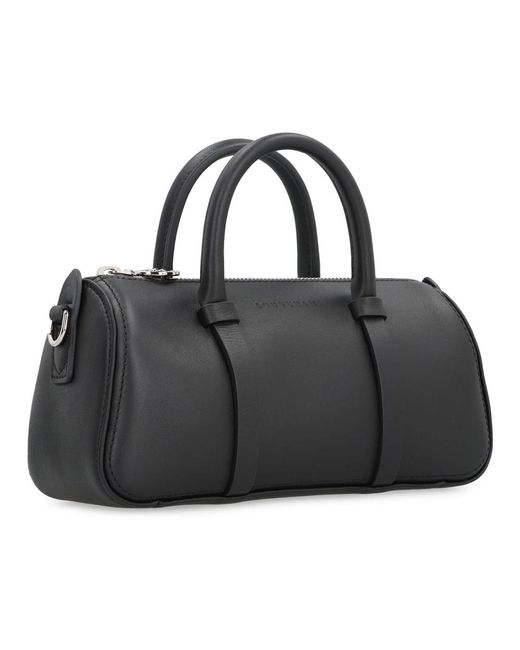 Longchamp Black Lederhandtasche mit abnehmbarem schultergurt