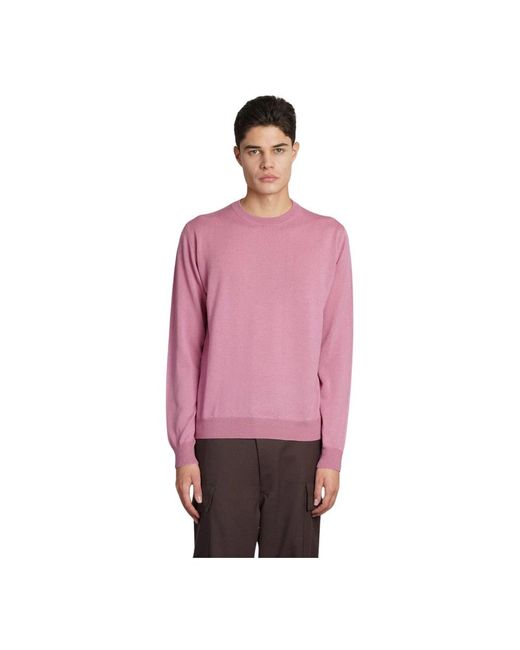 Mauro Grifoni Pink Round-Neck Knitwear for men