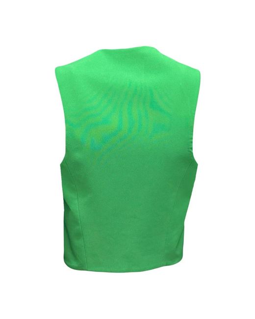 Giulia N Couture Green Sleeveless Tops