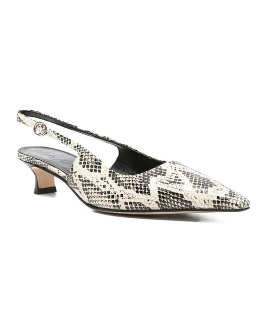 Aeyde Pumps Met Slangenprint En Puntneus in het Brown