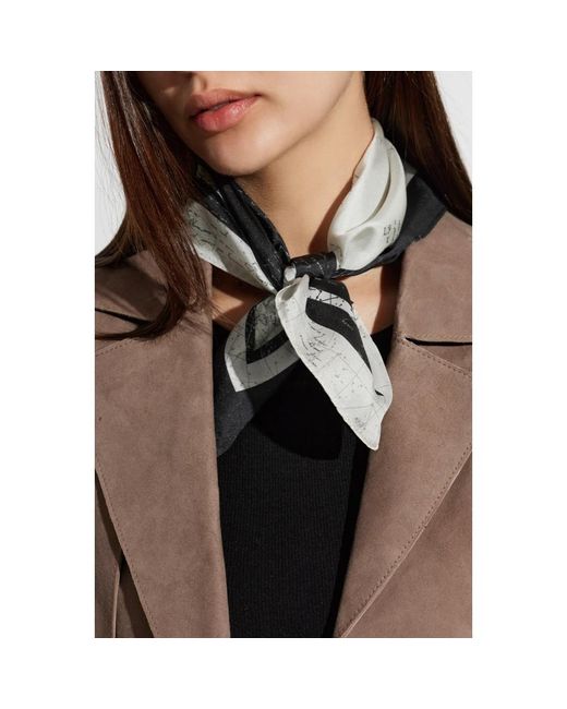 AllSaints Black Script Seidenschal