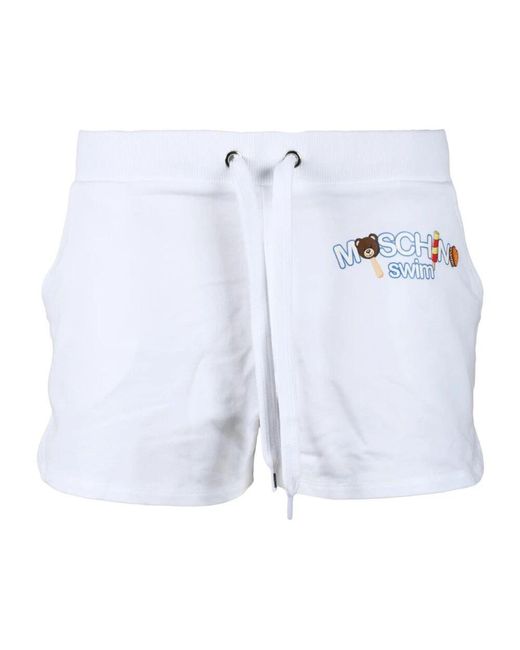 Moschino White Badehose Mit Elastanmischung