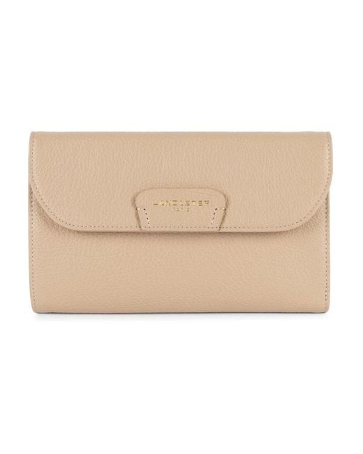 Lancaster Accessoires ,Leer Dune Flap Rugzak Met Drukknoopsluiting in het Natural