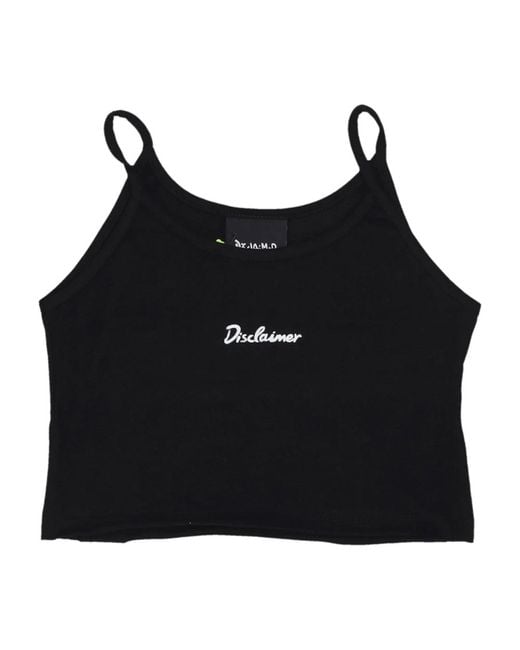 DISCLAIMER Black Sleeveless Tops