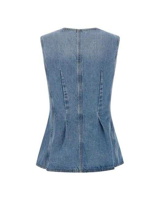 ROTATE BIRGER CHRISTENSEN Blue Sleeveless Tops