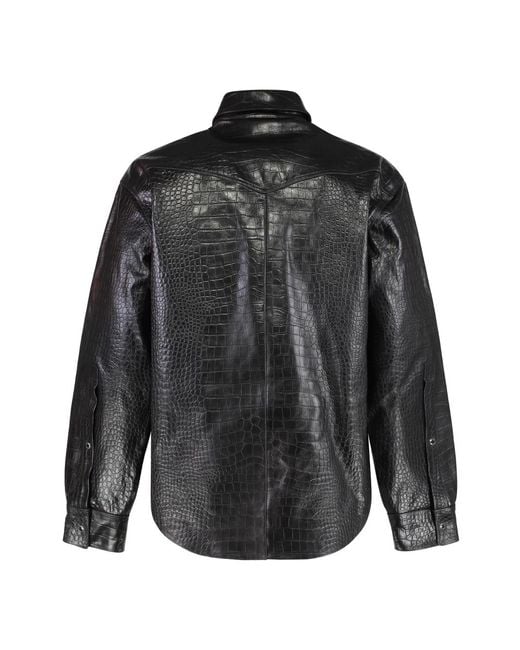 Vetements Krokoprint Leren Overshirt in het Gray voor heren