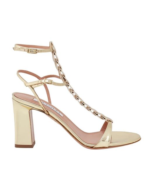 Aquazzura Metallic High Heel Sandals