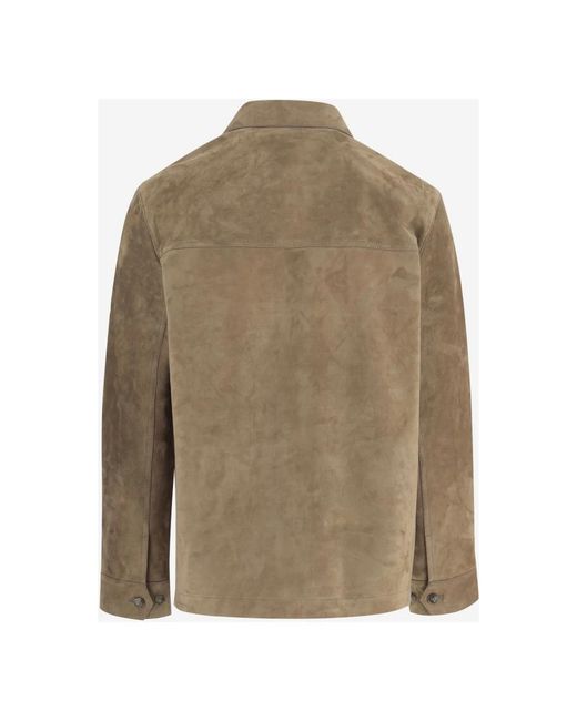 Yves Salomon Suede Jacket in het Green voor heren
