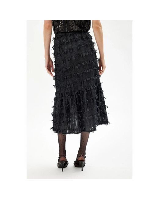 iN FRONT Black Midi Skirts