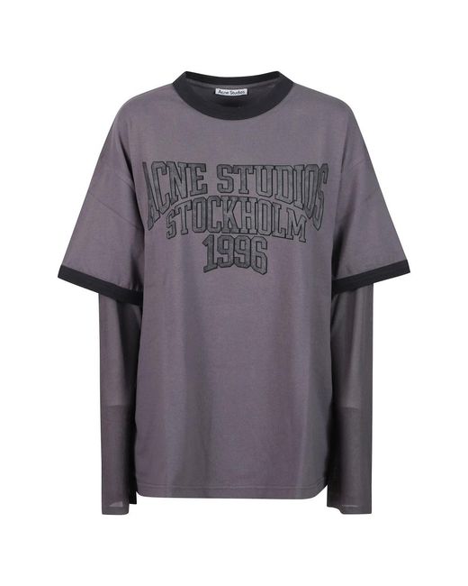 Acne Gray Long Sleeve T-Shirts