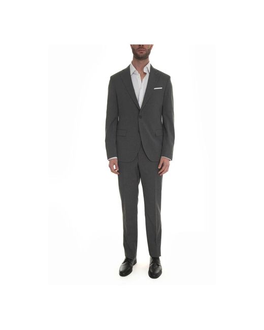 Single Breasted Suits di Paoloni in Black da Uomo