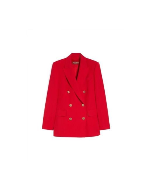 Max Mara Red Polyester Jacken Und Blazer