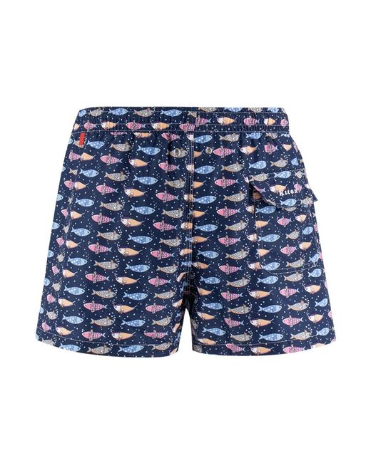 Kiton Beachwear in het Blue voor heren