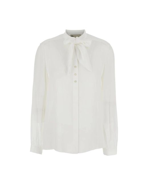 Tory Burch Overhemden ,Wit ,Witte Pussybow Blouse in het White