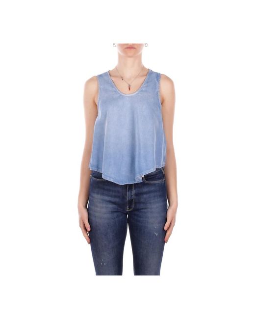 Dondup Top Met Logo Op De Achterkant in het Blue