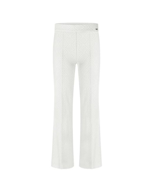 Cambio White Wide Trousers
