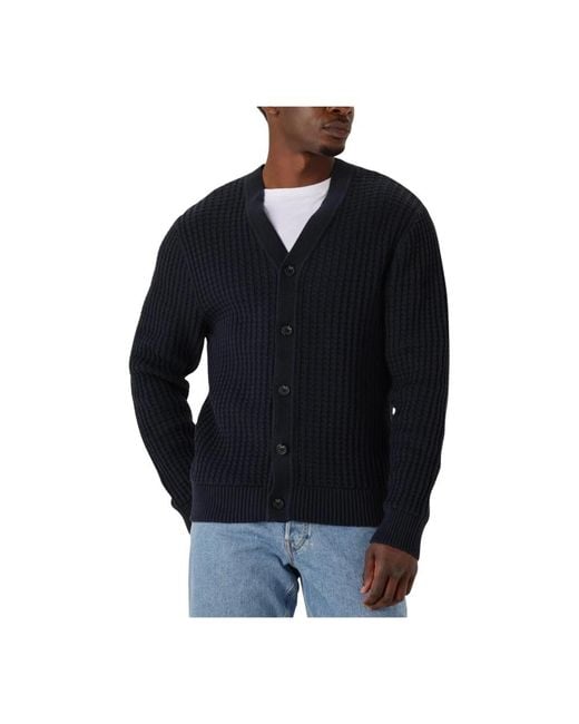 SELECTED Tom Ls Knit Structure V-Neck Cardigan in het Black voor heren