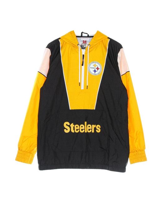 Mitchell & Ness Fitness ,Veelkleurig ,Polyester Pittsburgh Steelers Windbreaker Hoodie Jas in het Yellow voor heren