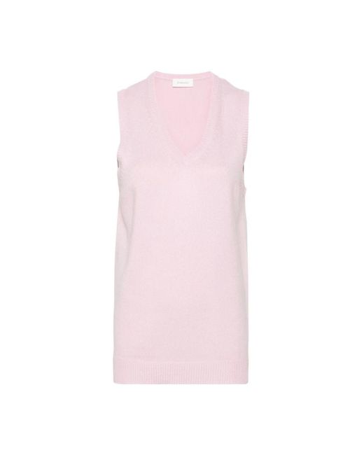 Sportmax Pink V-Neck Knitwear