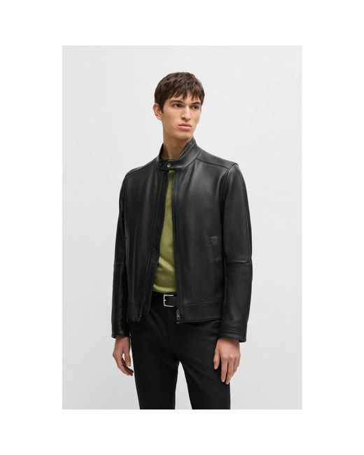 HUGO Lederjacke in Black für Herren