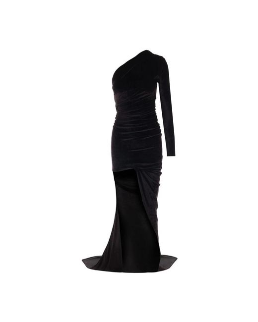 Balenciaga Asymmetrische Maxi-Jurk in het Black