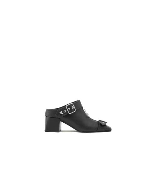 Courreges Black Heeled Mules