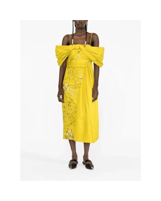 Erdem Yellow Midi Dresses