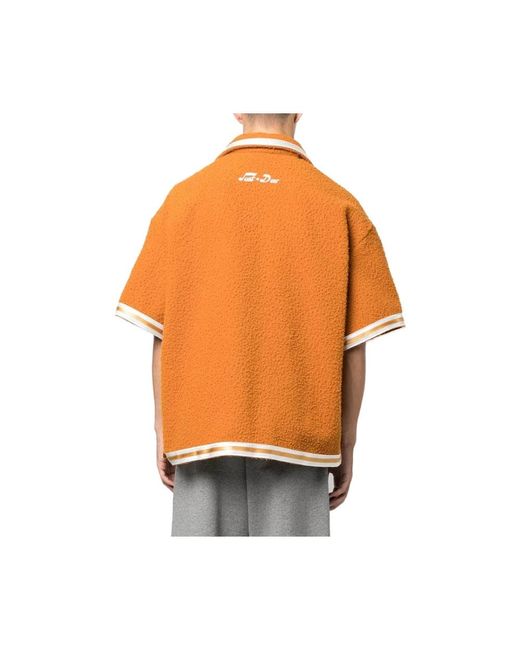 Just Don Filz oversized hemd mehrfarbiges muster in Orange für Herren