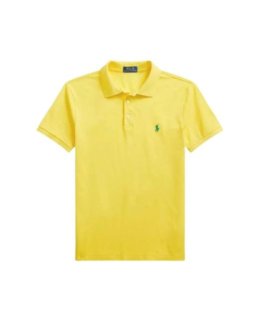 Polo gialla slim fit di Ralph Lauren in Yellow da Uomo