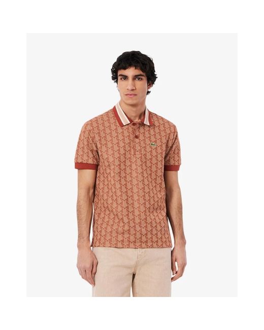 Lacoste Polo Monogram in het Orange voor heren