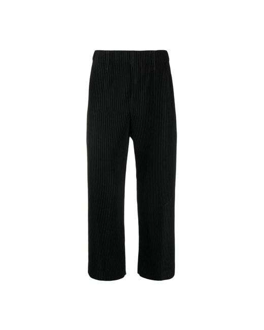 Issey Miyake Black Straight Trousers for men