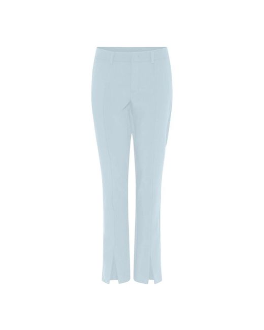 Cro Broeken ,Blauw ,Leer Slim-Fit Broek in het Blue