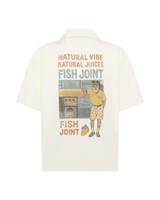 Laneus White Short Sleeve Shirts for men