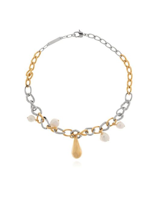 Marni Metallic Halskette Mit Logo