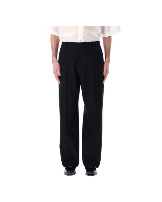 Studio Nicholson Schwarze Weite Beinhosen Aus Baumwollmischung in Black für Herren