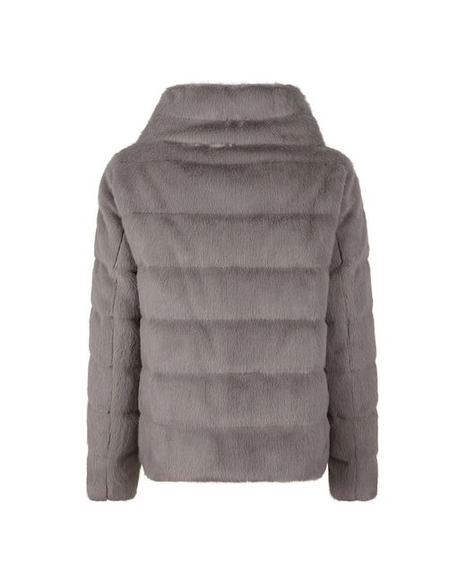 Herno Gray Faux Fur & Shearling Jackets