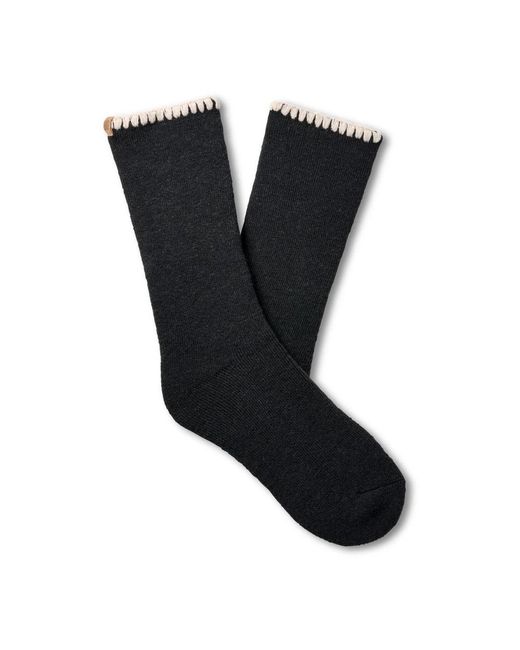 Ugg Ondergoed ,Zwart ,Wol Marleny Whipstitch Crew Sock in het Black
