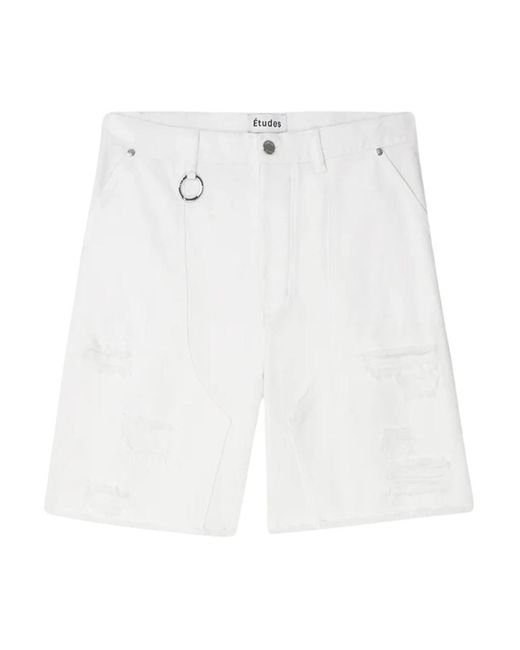 Denim friche shorts di Etudes Studio in White da Uomo