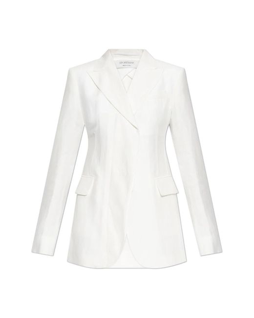 Sportmax Jassen ,Wit ,Leer Cera Blazer in het White