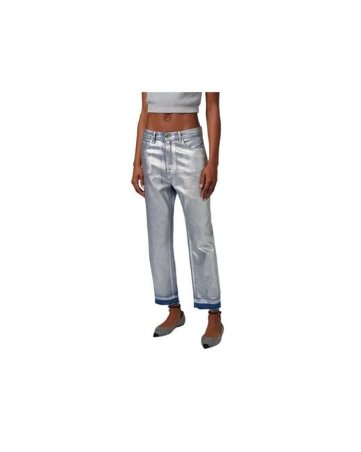 Elisabetta Franchi Gray Cropped Jeans