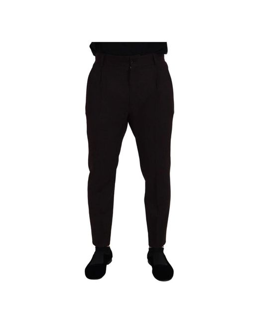 Dolce & Gabbana Braune baumwoll-chino hose in Black für Herren