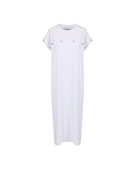 Iceberg White Weißes kleid aus gots-zertifiziertem interlock-stoff
