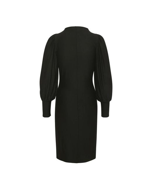 Gestuz Kleedjes ,Zwart ,Zwarte Pofjurk Met Gedrapeerde Details in het Black