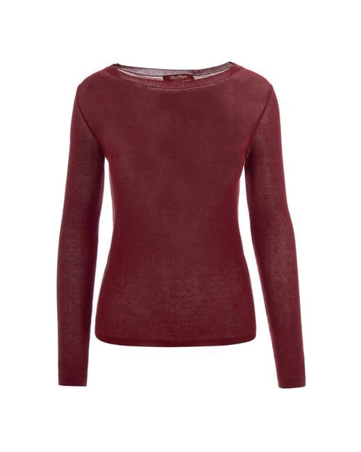 Max Mara Red Round-Neck Knitwear